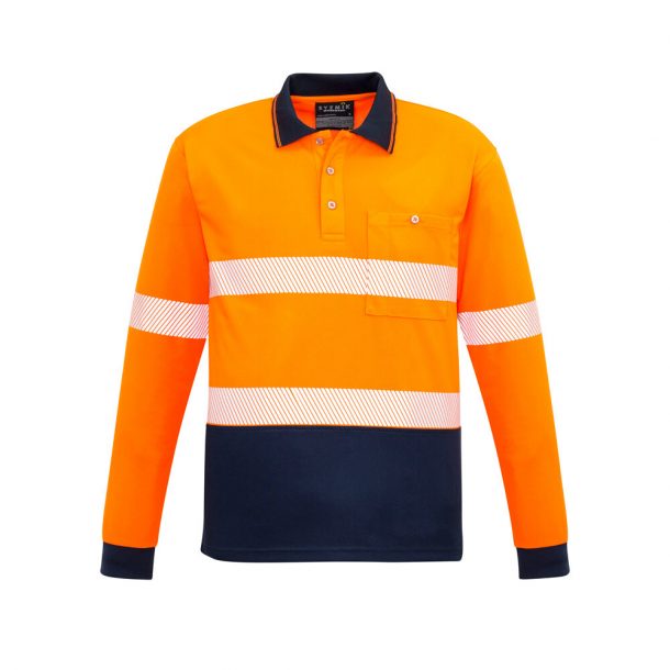 Unisex Hi Vis Segmented Long |Sleeve Polo Shirt (Hoop Taped) |ZH530 By Syzmik Workwear