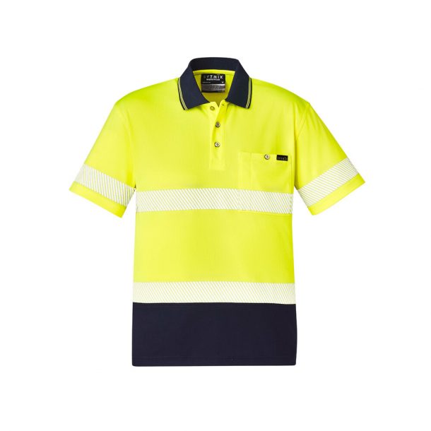 Unisex Hi Vis Segmented Short Sleeve Polo Shirt (Hoop Taped) by Syzmik Workwear
